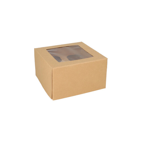 1800 Cupcake-Kartons eckig 10 cm x 17,5 cm x 17,5 cm mit Sichtfenster aus PLA