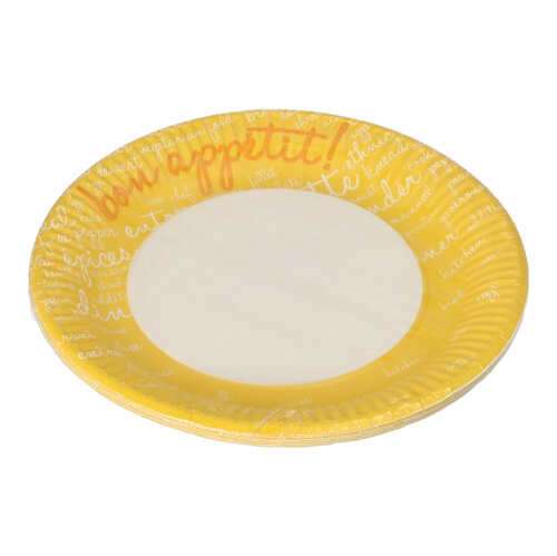 12000 Teller, Pappe rund Ø 23 cm gelb "Table Pleasures"