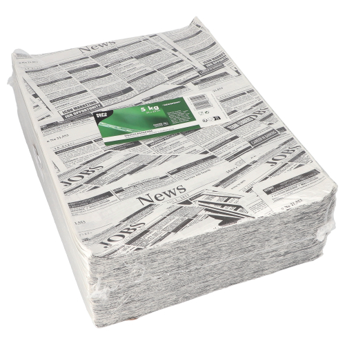 495 kg Einschlagpapiere, Cellulose 35 cm x 25 cm "Newsprint"