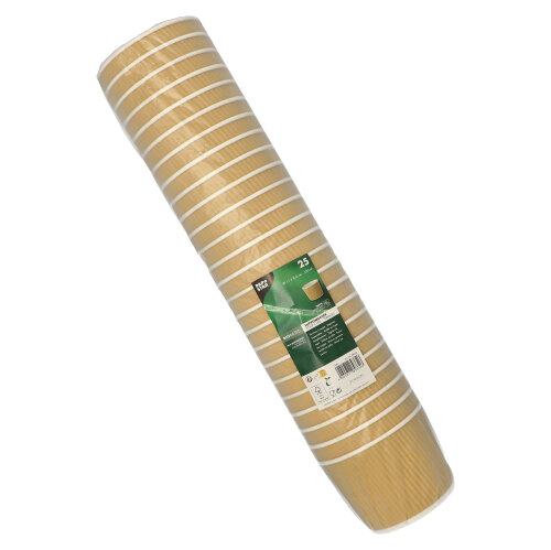 2000 Suppenbecher, Pappe rund 520 ml Ø 11 cm · 8,4 cm braun/weiss Ripple Wall