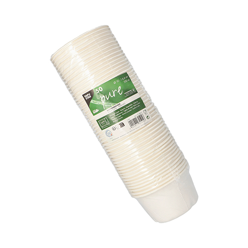 50 Suppenbecher, Zuckerrohr "pure" 350 ml Ø 10 cm · 6,4 cm weiss 6000 Suppenbecher, Zuckerrohr "pure" 350 ml Ø 10 cm · 6,4 cm weiss