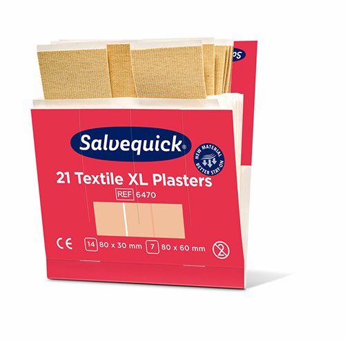 6 Set "Cederroth" Salvequick Textil Pflaster XL (21 Stück) braun , Refill 3300 Set "Cederroth" Salvequick Textil Pflaster XL (21 Stück) braun , Refill