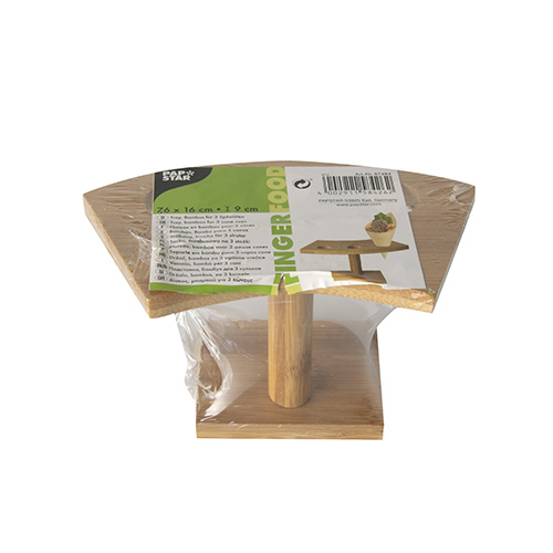 504 Tray, Bambus "pure" 9 cm x 16 cm x 7,6 cm für 3 Spitztüten