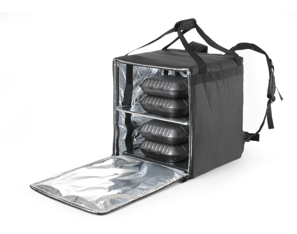 Thermo-Transportrucksack, HENDI, 75,2L, Schwarz, 410x410x(H)480mm