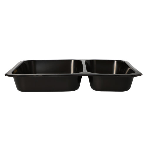 6000 Mikrowellenschalen, PP 2-geteilt 866 ml 3,2 cm x 22,7 cm x 17,8 cm schwarz