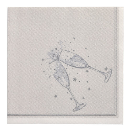 12000 Servietten "ROYAL Collection" 1/4-Falz 40 cm x 40 cm silber "Festivity"