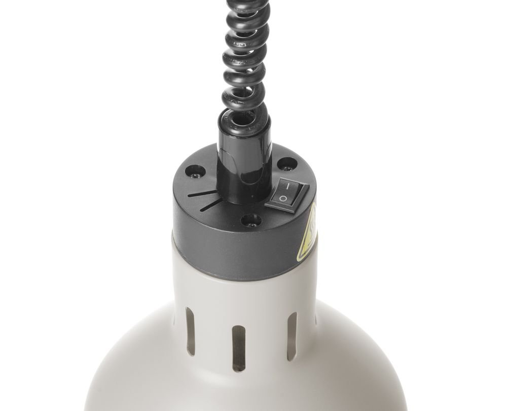 Höhenverstellbare Wärmelampe, zylinderförmig, Weiß, 230V/250W, ⌀175x(H)250mm