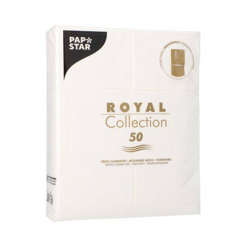 18000 Servietten "ROYAL Collection" 40 cm x 30 cm weiss mit Besteckfalz