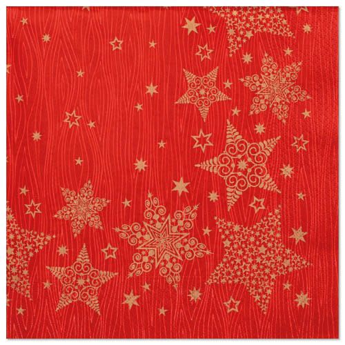 15000 Servietten, 3-lagig 1/4-Falz 40 cm x 40 cm rot "Christmas Shine"