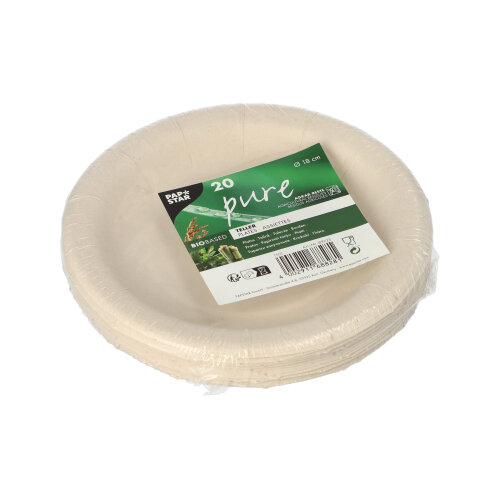 18000 Teller Agrarreste "pure" rund Ø 18 cm weiss