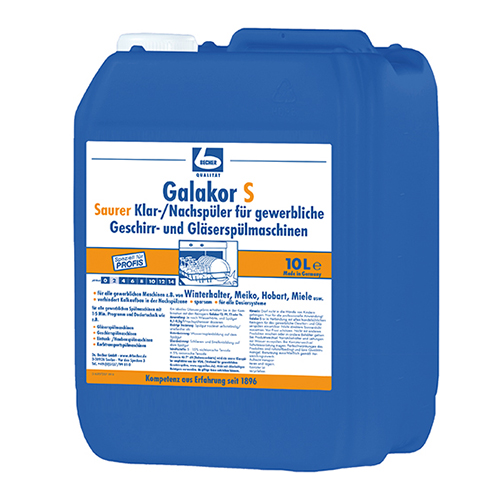 Dr. Becher Galakor S Saurer Klar-/Nachspüler 10 l für gewerbl. Geschirrspülmaschinen Dr. Becher Galakor S Saurer Klar-/Nachspüler 10 l für gewerbl. Geschirrspülmaschinen