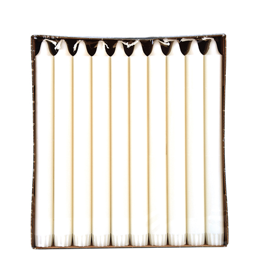 30 Kronkerzen Ø 2,2 cm · 20 cm weiss aus 100 % Stearin 6000 Kronkerzen Ø 2,2 cm · 20 cm weiss aus 100 % Stearin