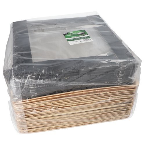 100 Tabletts, Palmblatt eckig 5 cm x 33,5 cm x 33,5 cm mit separatem Deckel und Banderole