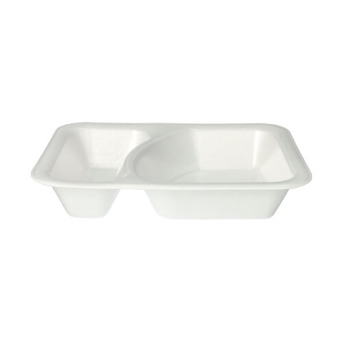 2400 Siegelschalen, XPS 2-geteilt 825 ml 4,2 cm x 18,5 cm x 23,5 cm weiss laminiert