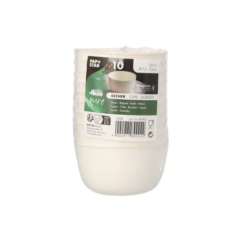 10 Schalen Zuckerrohr "pure" 120 ml Ø 7,2 cm · 4 cm weiss "Cella" 10080 Schalen Zuckerrohr "pure" 120 ml Ø 7,2 cm · 4 cm weiss "Cella"