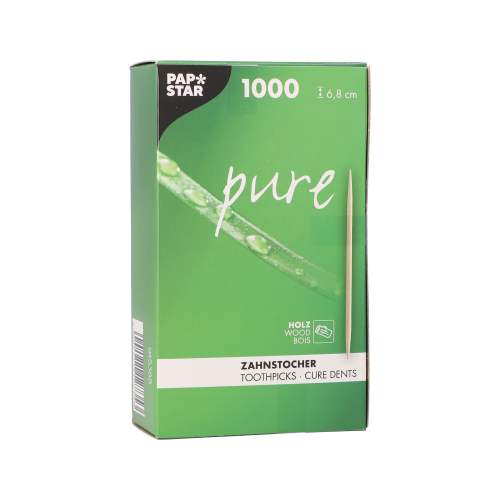 1536000 Zahnstocher, Holz "pure" rund 6,8 cm