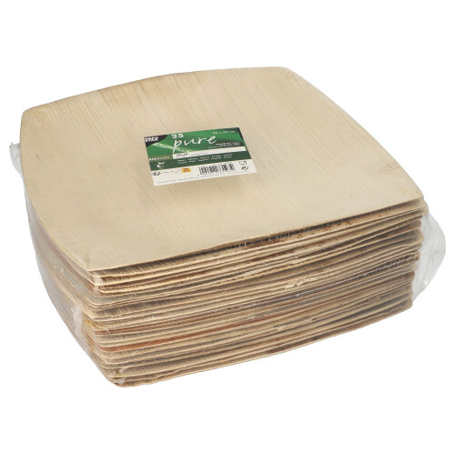 1800 Teller, Palmblatt "pure" 26 cm x 26 cm natur "QUADRATO"