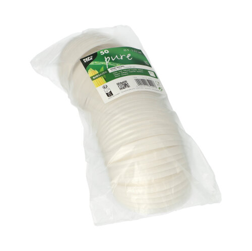 50 Dom-Deckel, C-PLA rund Ø 9 cm · 2,1 cm weiss 36000 Dom-Deckel, C-PLA rund Ø 9 cm · 2,1 cm weiss