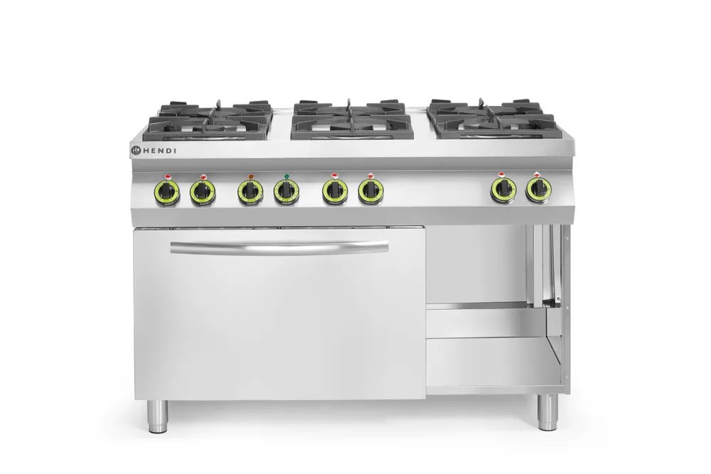 Gasherd Kitchen Line 6-flammig mit Ofen GN 1/1, Kitchen Line, 230V/3000W, 28,5kW, 1200x722x(H)900mm Gasherd Kitchen Line 6-flammig mit Ofen GN 1/1, Kitchen Line, 230V/3000W, 28,5kW, 1200x722x(H)900mm