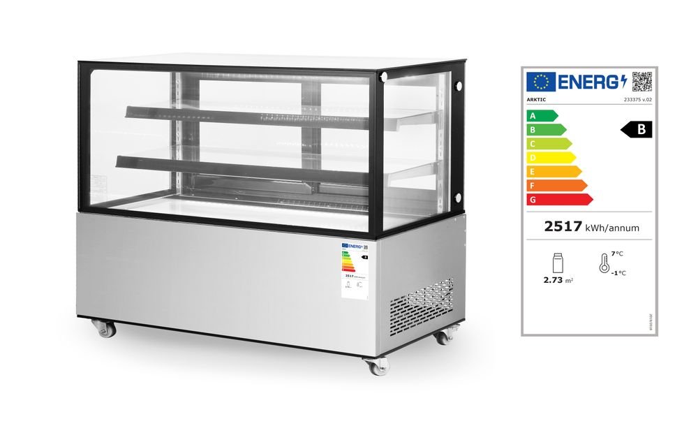 Kühlvitrine mit 2 Regalen, Arktic, 510L, 230V/490W, 1524x677x(H)1230mm Kühlvitrine mit 2 Regalen, Arktic, 610L, 230V/500W, 1824x677x(H)1230mm