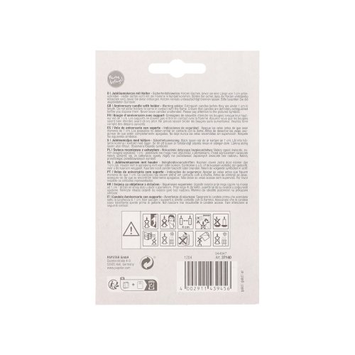 2880 Jubiläumskerzen mit Halter 7 cm gold "18"