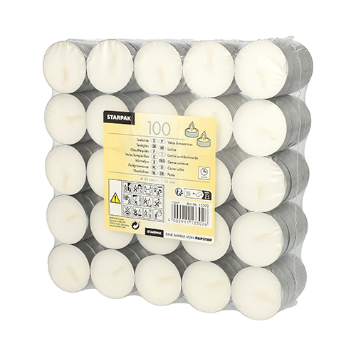 36000 Teelichte Ø 39 mm · 15 mm weiss