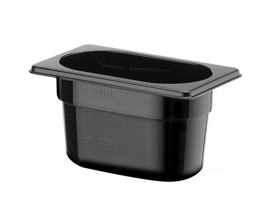 Gastronorm-Behälter 1/9, GN 1/9, 1L, Schwarz, 176x108x(H)100mm Gastronorm-Behälter 1/9, GN 1/9, 1L, Schwarz, 176x108x(H)100mm