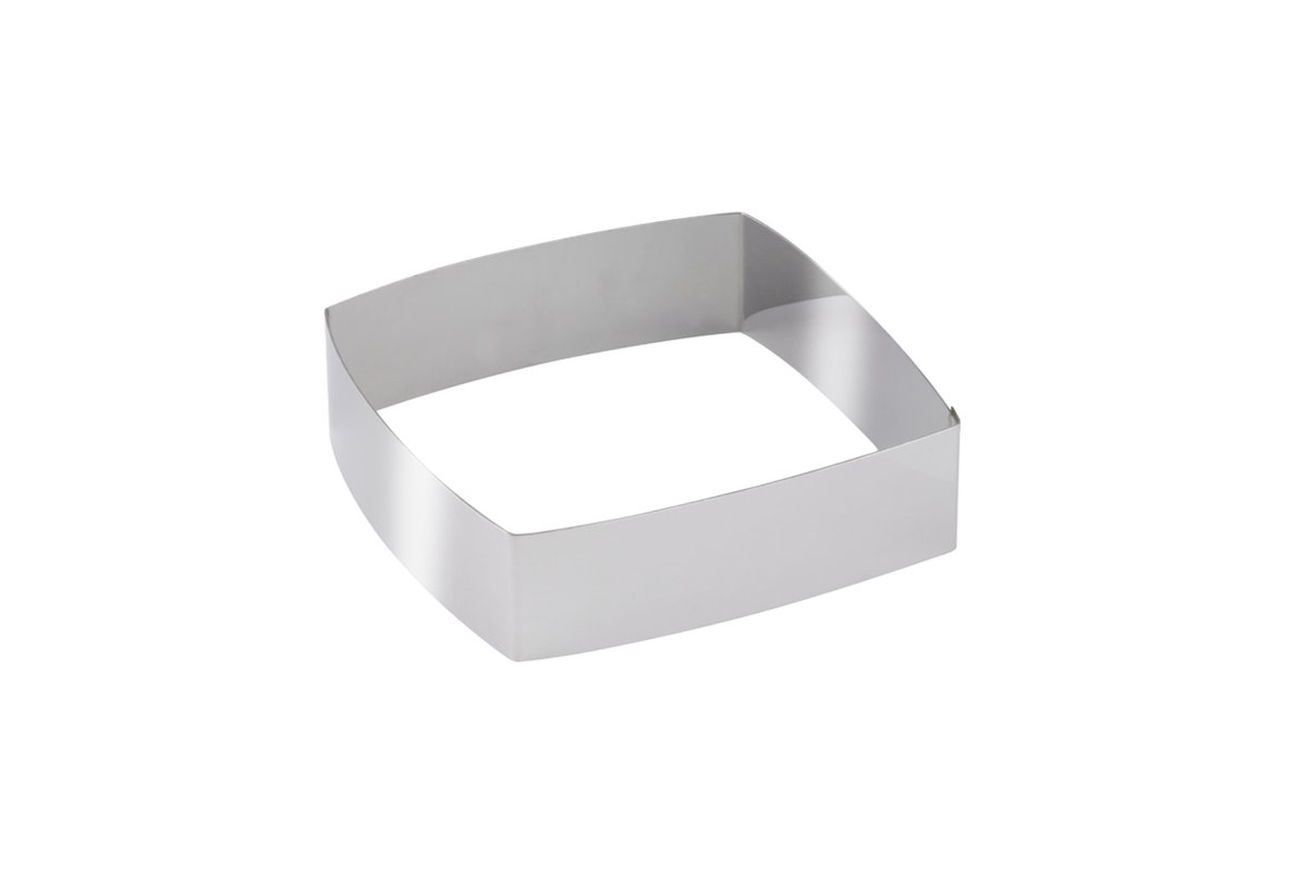 Dessert-/ Tortenring "Viereck" gewölbt 140 mm Dessert-/ Tortenring "Viereck" gewölbt 140 mm