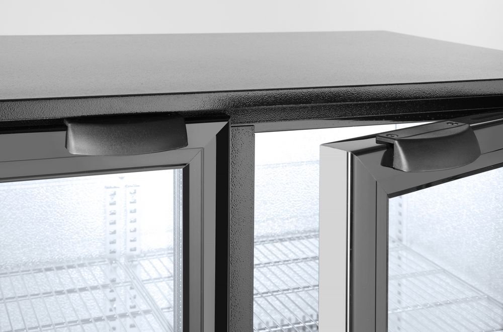 Kühlschrank mit doppelter Tür auf der Rückseite, Arktic, 180L, Schwarz, 220-240V/160W, 900x540x(H)890mm