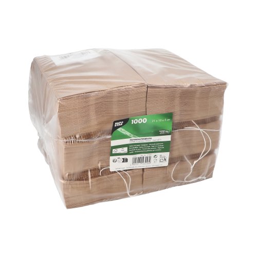 1000 Papierfaltenbeutel gefädelt Kraftpapier 21 cm x 10 cm x 5 cm braun Füllinhalt 0,5 kg 120000 Papierfaltenbeutel gefädelt Kraftpapier 21 cm x 10 cm x 5 cm braun Füllinhalt 0,5 kg