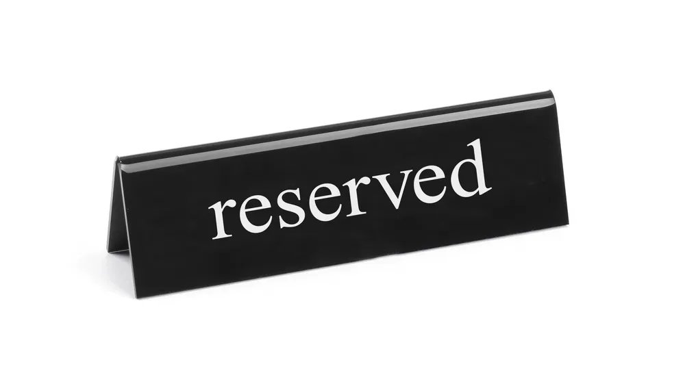 Tischschild Reserviert, reserved, 130x30x(H)38mm