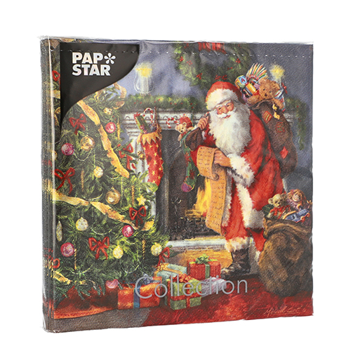 21600 Servietten, 3-lagig 1/4-Falz 33 cm x 33 cm "Christmas Eve"