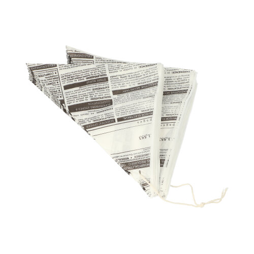 140000 Spitztüten, Pergament-Ersatz 27 cm x 19 cm x 19 cm "Newsprint" Füllinhalt 125 g, fettdicht