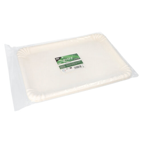 2880 Servierplatten, Zuckerrohr "pure" eckig 26 cm x 35 cm weiss