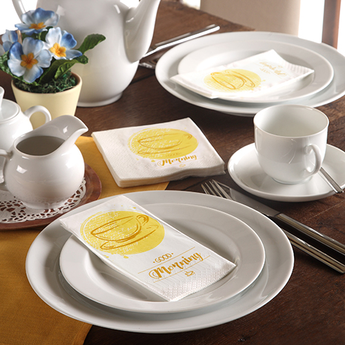 24000 Servietten, 3-lagig 1/8-Falz 33 cm x 33 cm "Good Morning"