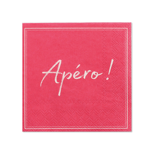 41160 Servietten, 3-lagig 1/4-Falz 25 cm x 25 cm fuchsia "Apero"