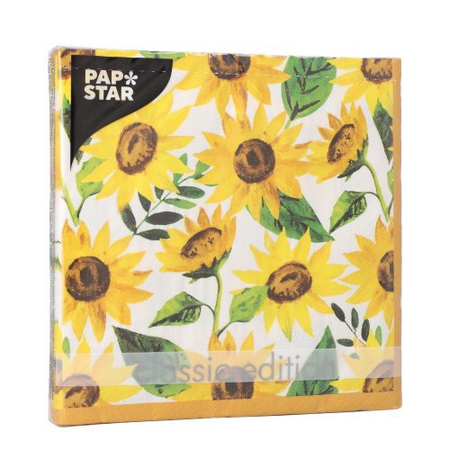 22800 Servietten, 3-lagig 1/4-Falz 33 cm x 33 cm "Sunflowers"