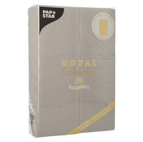 50 Servietten "ROYAL Collection" 48 cm x 30 cm grau mit Besteckfalz 14400 Servietten "ROYAL Collection" 48 cm x 30 cm grau mit Besteckfalz