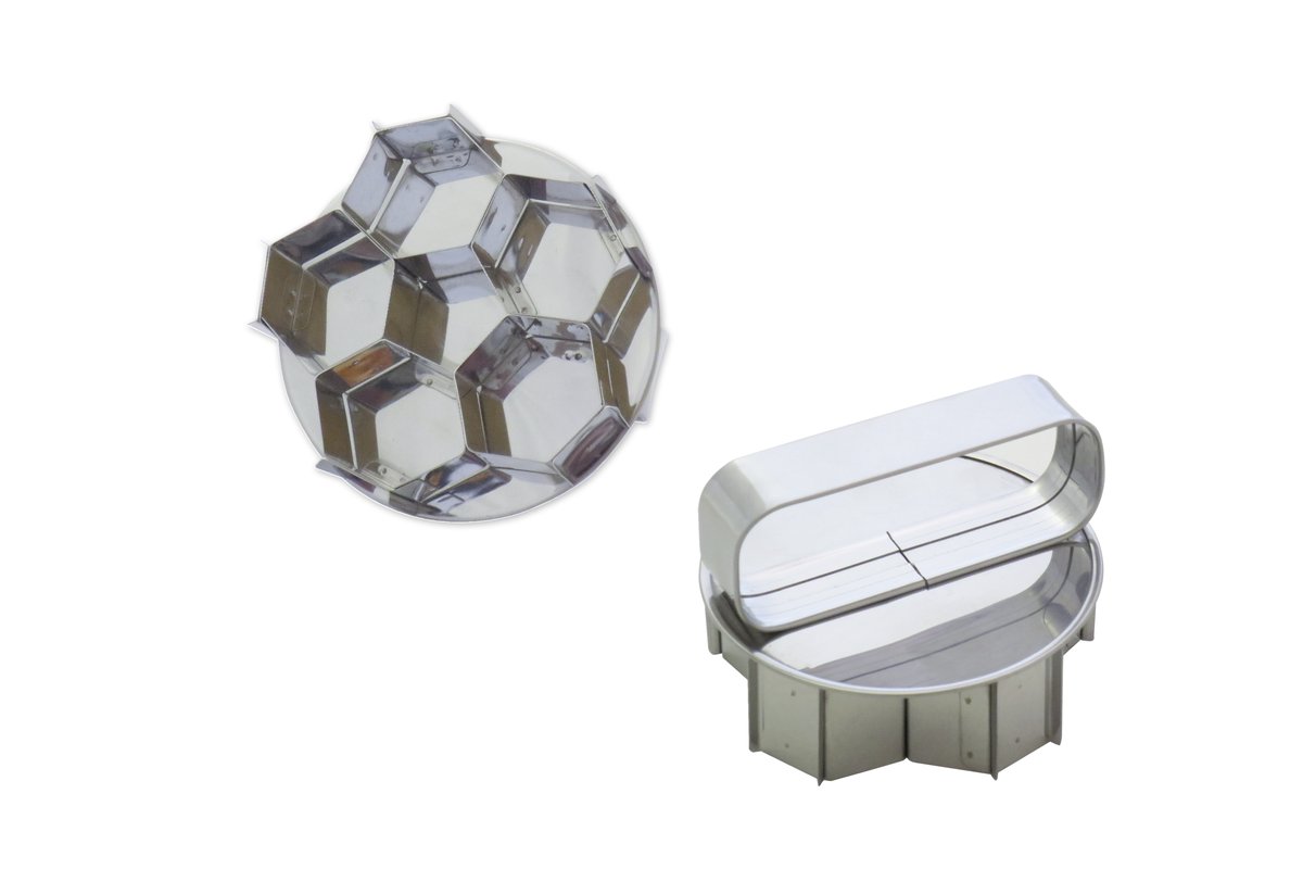 Brötchendrücker aus Edelstahl, Fußballmotiv Brötchendrücker aus Edelstahl, Fußballmotiv