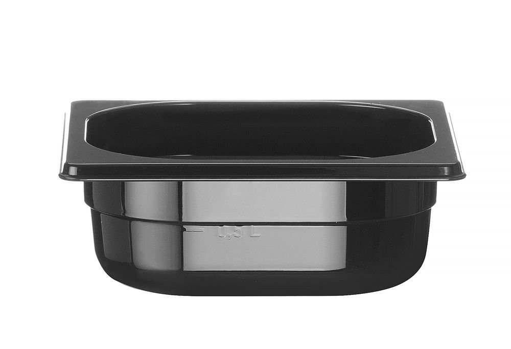 Gastronorm-Behälter 1/6, HENDI, Profi Line, GN 1/6, 1L, Schwarz, 176x162x(H)65mm