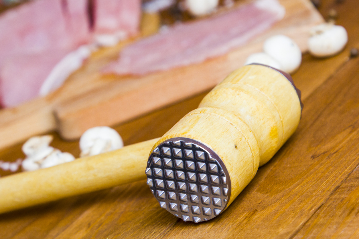 Fleischklopfer und Fleisch