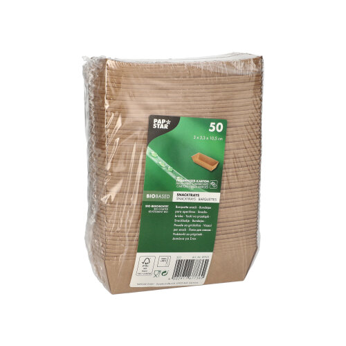 28800 Snacktrays, Pappe "pure" 3 cm x 3,3 cm x 10,5 cm braun