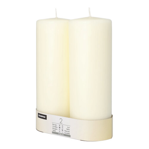 480 Stumpenkerzen Ø 80 mm · 220 mm elfenbein "Ivory" mit Flachkopf