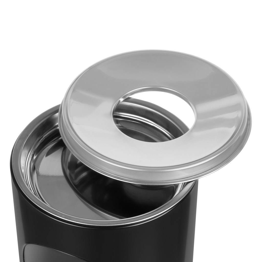 Standaschenbecher mit Papierkorb, schwarz Standaschenbecher mit Papierkorb, schwarz