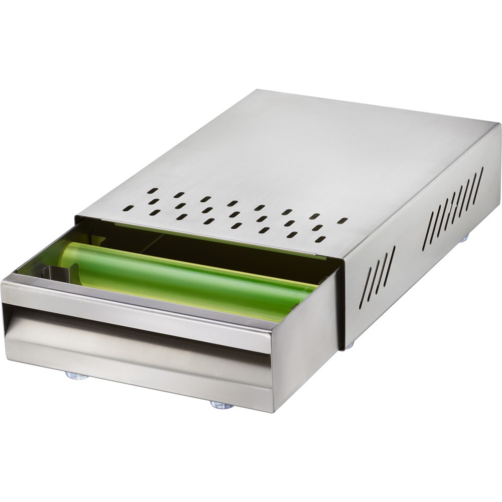 Kaffeesatzschublade mit Abklopfstange, Edelstahl Kaffeesatzschublade mit Abklopfstange, Edelstahl