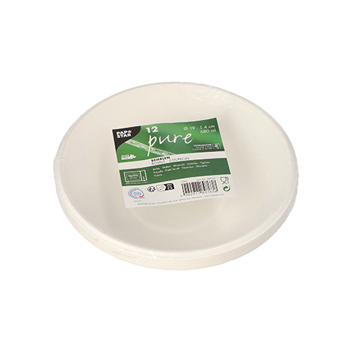 4320 Schalen, Zuckerrohr "pure" 680 ml Ø 19 cm · 4 cm weiss