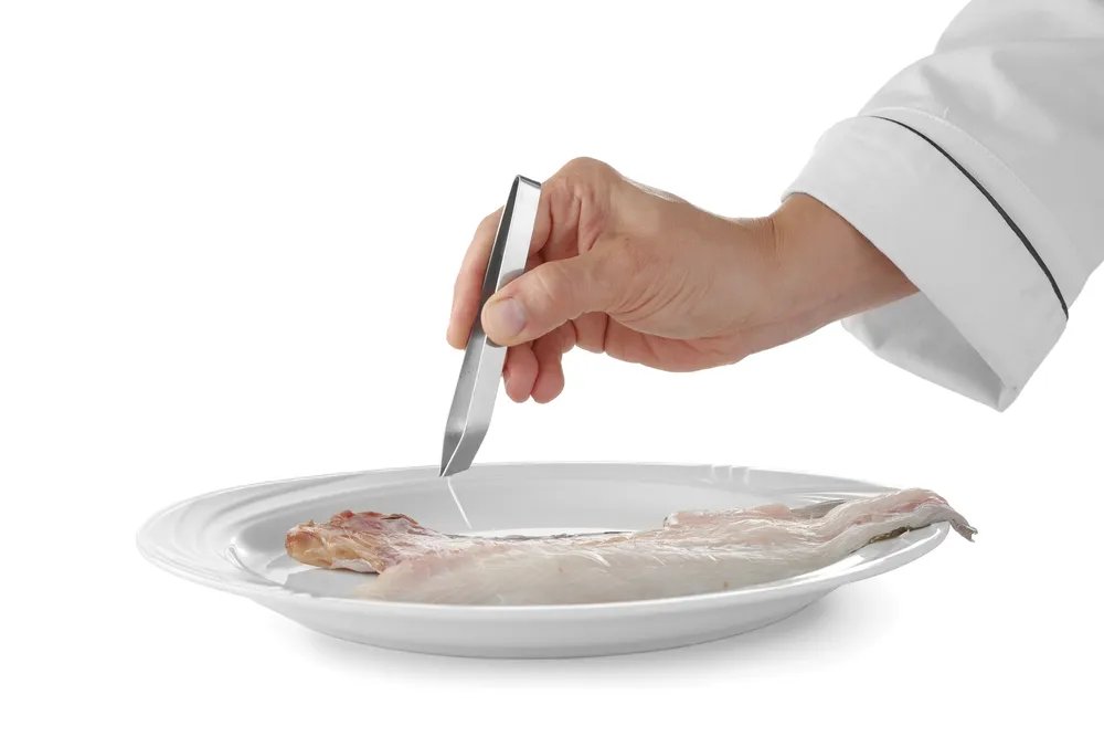 Pinzette für Fischgräten, schräger Kopf, (L)120mm Pinzette für Fischgräten, schräger Kopf, (L)120mm