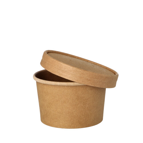 500 Suppenbecher, Pappe rund 230 ml Ø 9,8 cm · 6 cm braun 7000 Suppenbecher, Pappe rund 230 ml Ø 9,8 cm · 6 cm braun