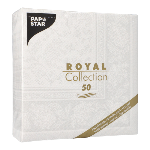250 Servietten "ROYAL Collection" 1/4-Falz 40 cm x 40 cm weiss "Ornaments" 12500 Servietten "ROYAL Collection" 1/4-Falz 40 cm x 40 cm weiss "Ornaments"