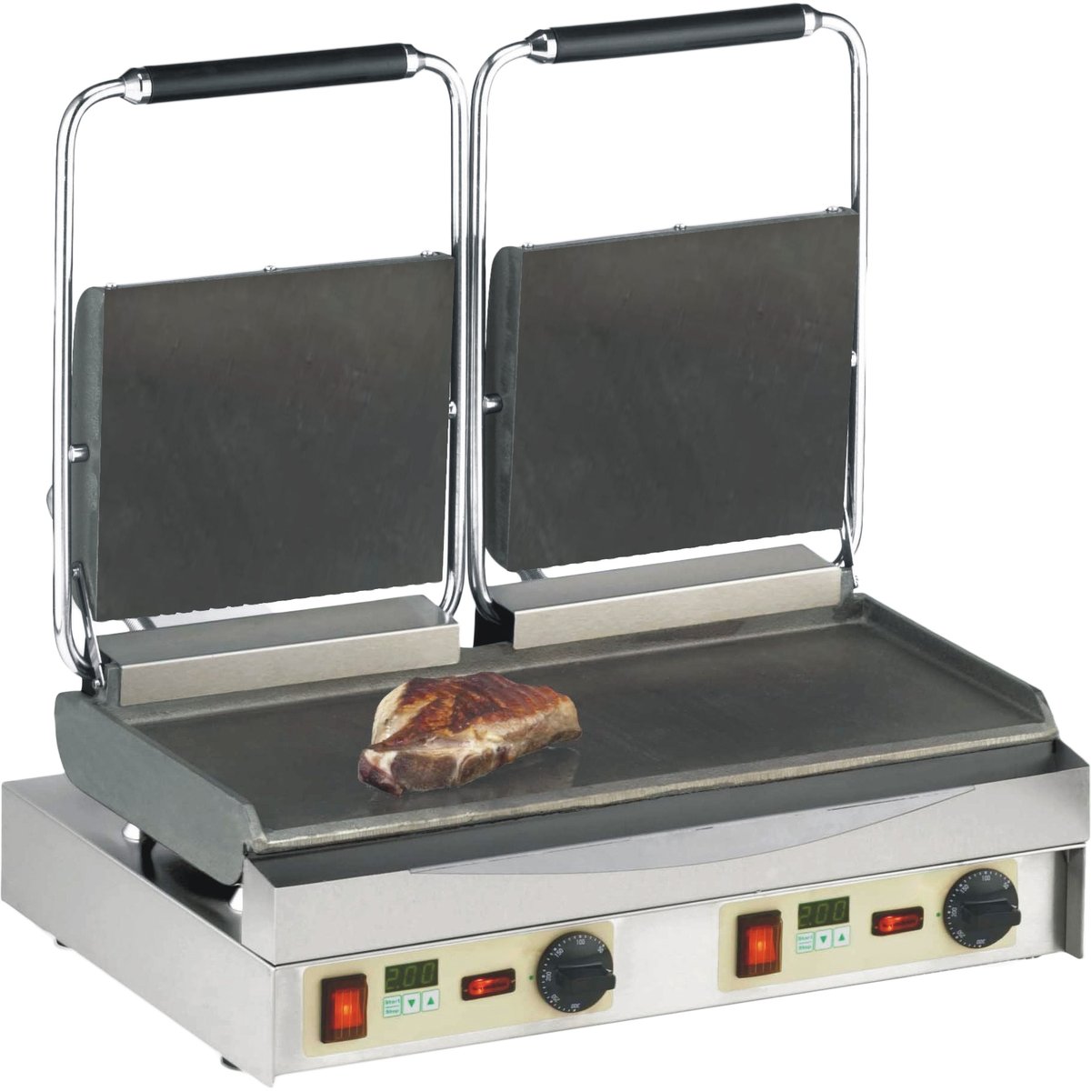 Kamtschatka-Grill oben + unten glatt, mit Digitaltimern